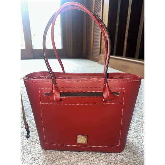 Dooney & Bourke Handbags - WOMENS Dooney & Bourke Leather Beacon Collection Slip Tote PURSE RED RTL$298 EUC